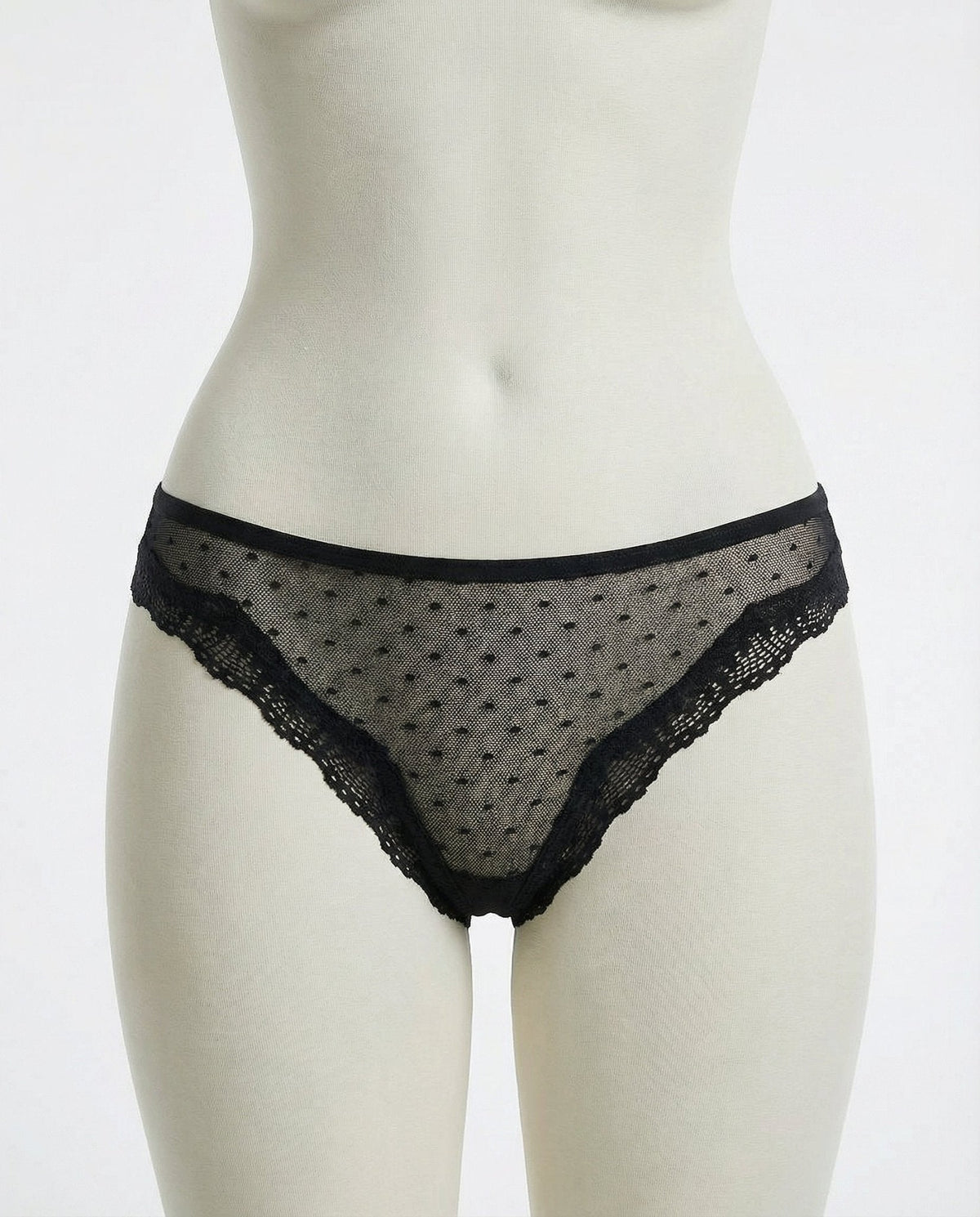Lace Trim Brazilian Brief With Strappy Back
