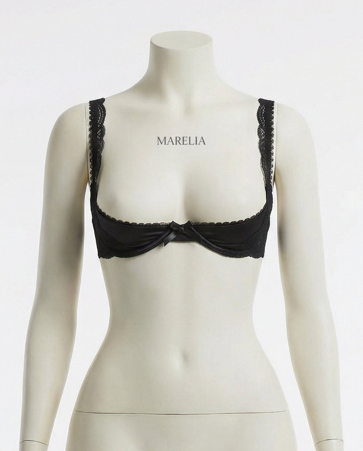 Lace Trim Underwire Balconette Bra