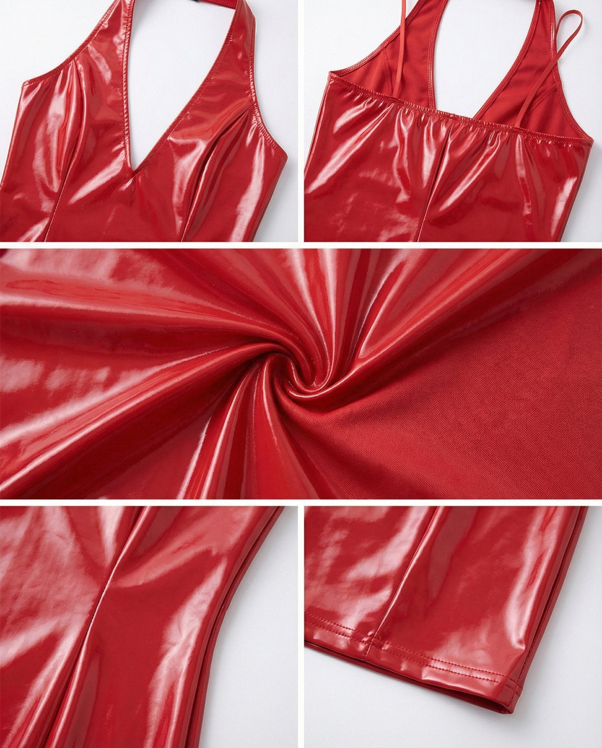 Latex Halter Neck Mini Dress