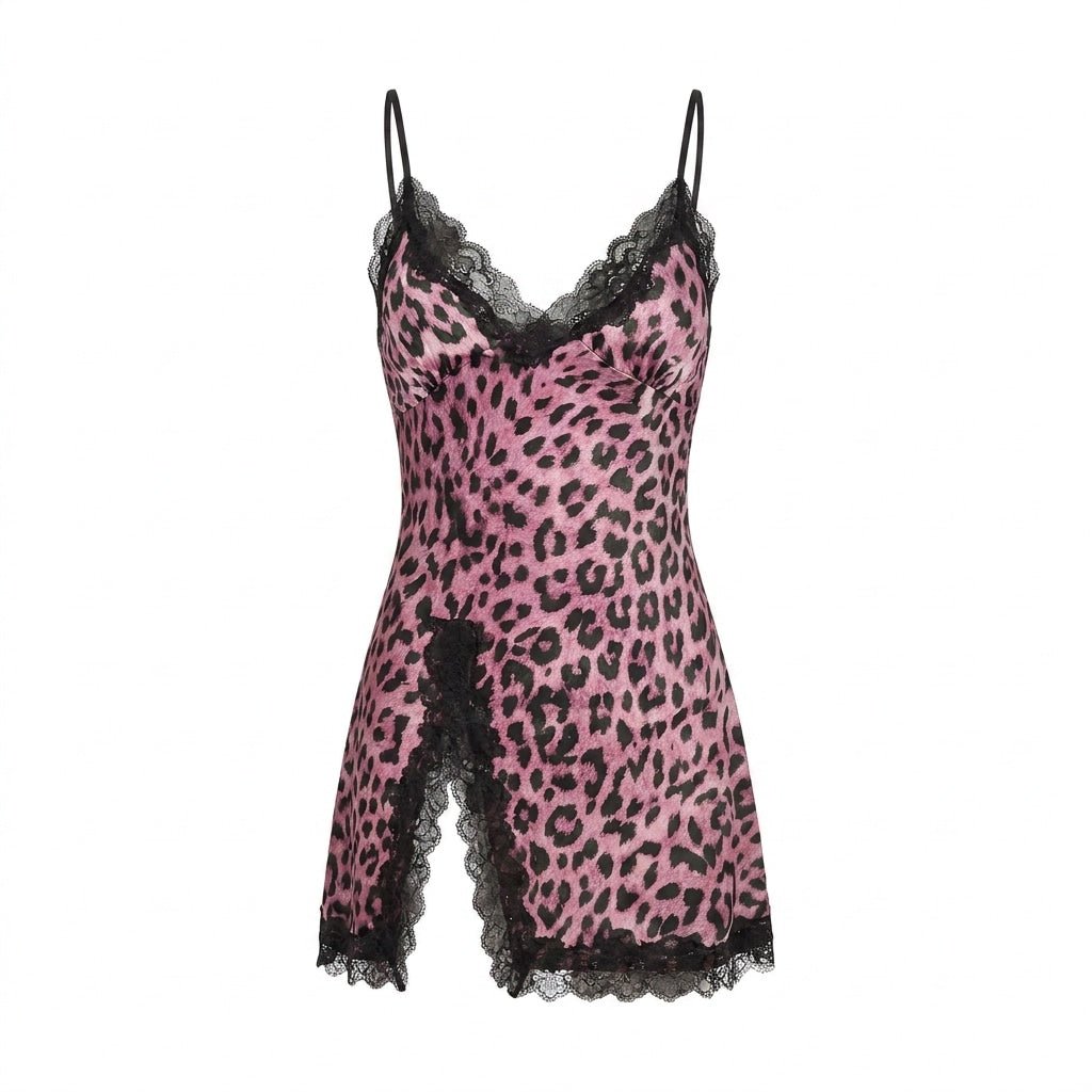 Leopard Print Satin Chemise