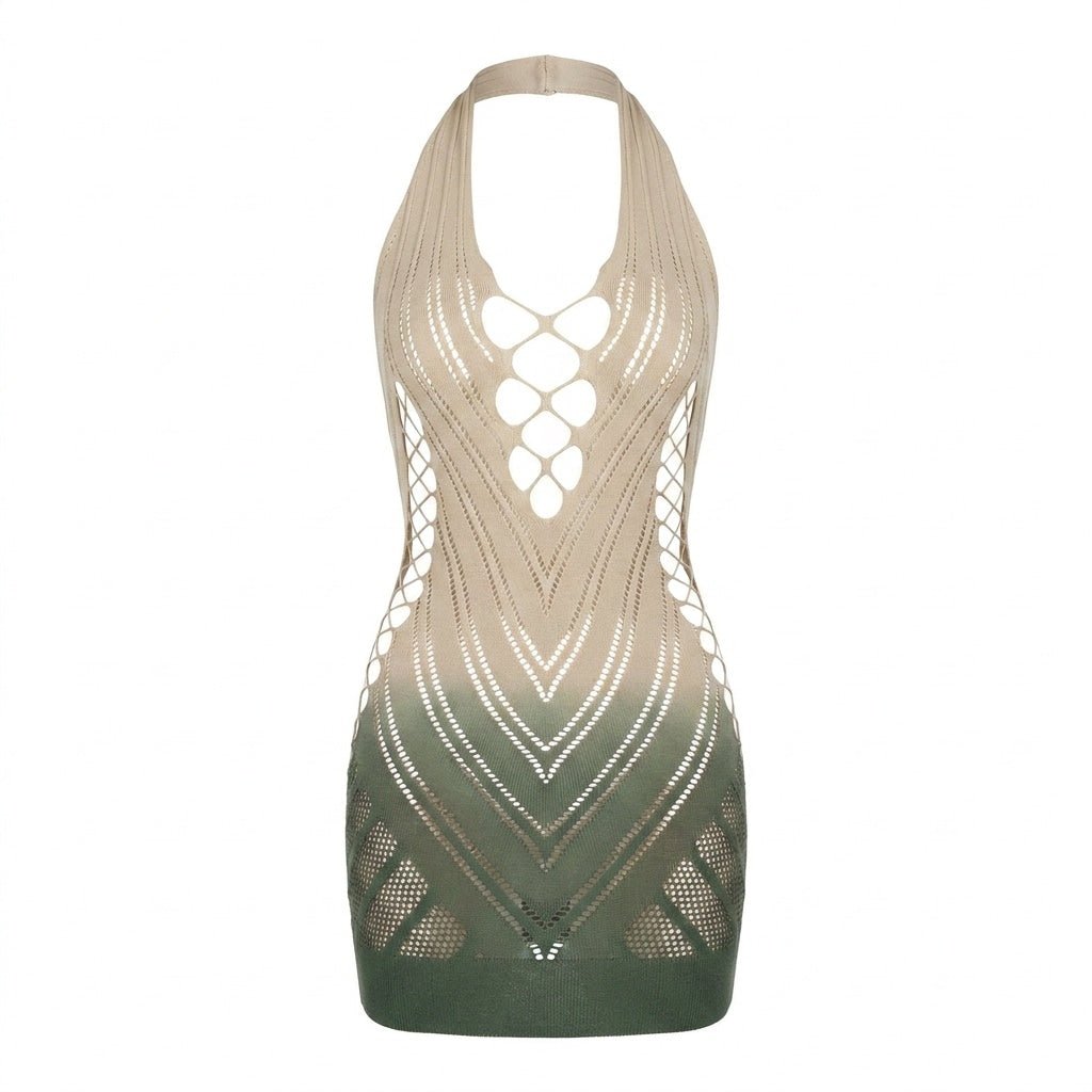 Mesh Halter Lingerie Dress