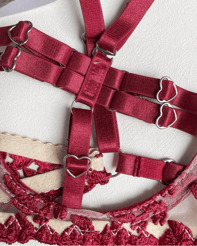 Open Cup Harness Lingerie Set