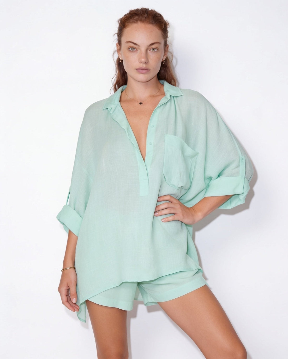 Oversized Linen Shirt Co-ord