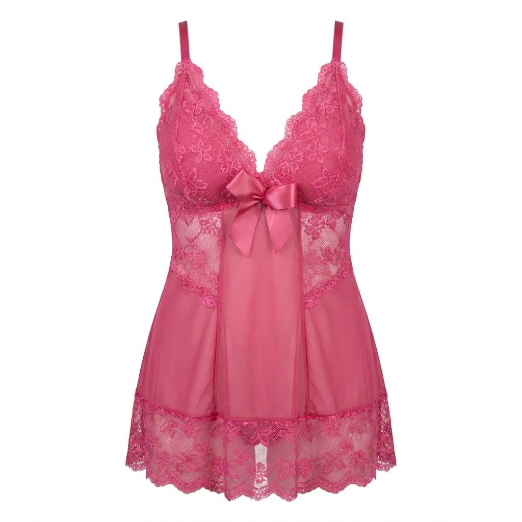 Plus Size Scalloped Lace Babydoll