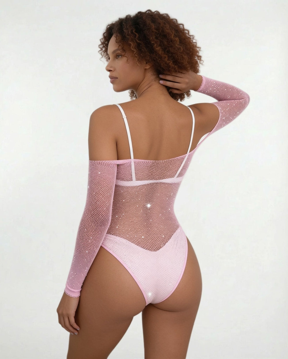 Rhinestone Fishnet Bodysuit