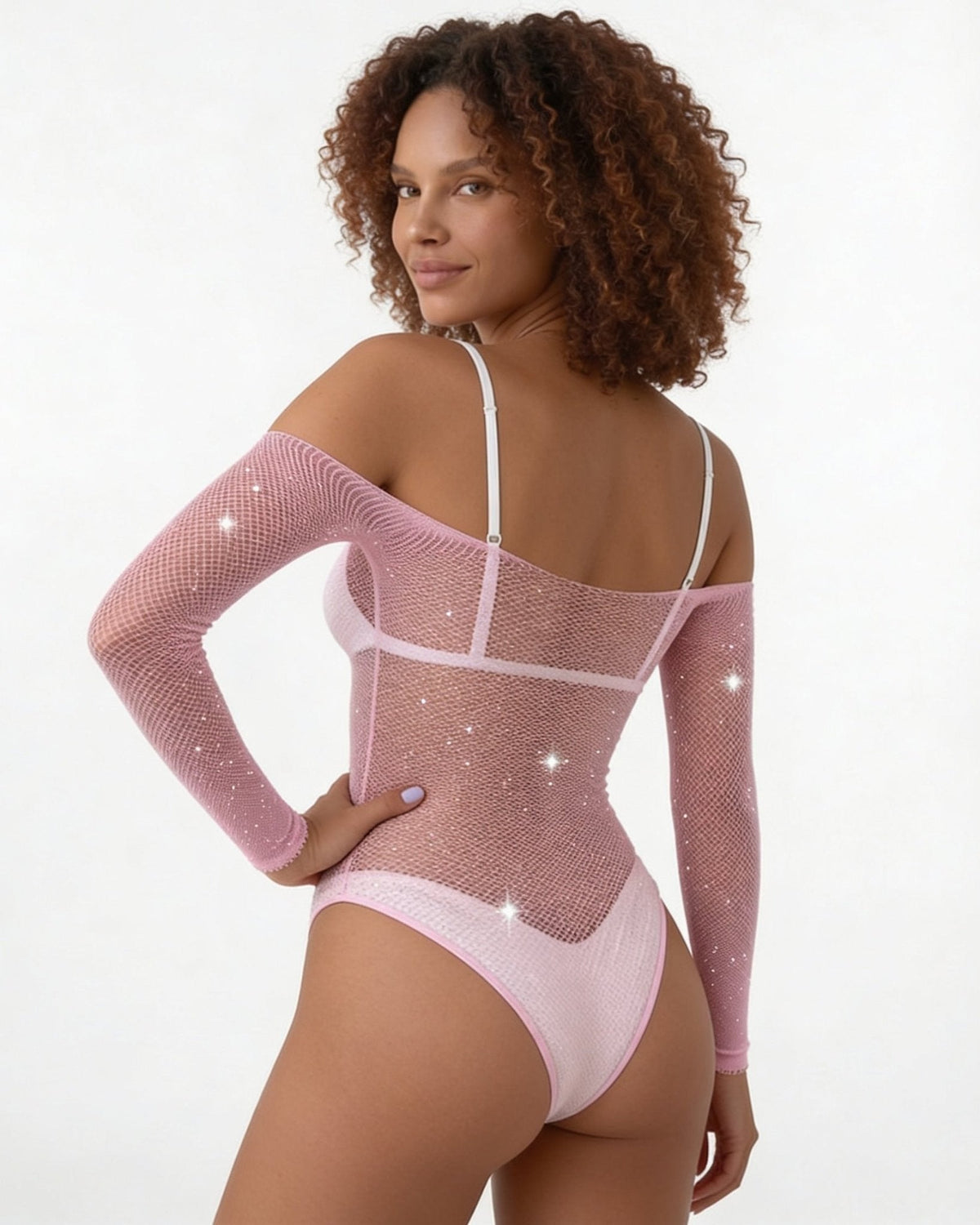 Rhinestone Fishnet Bodysuit