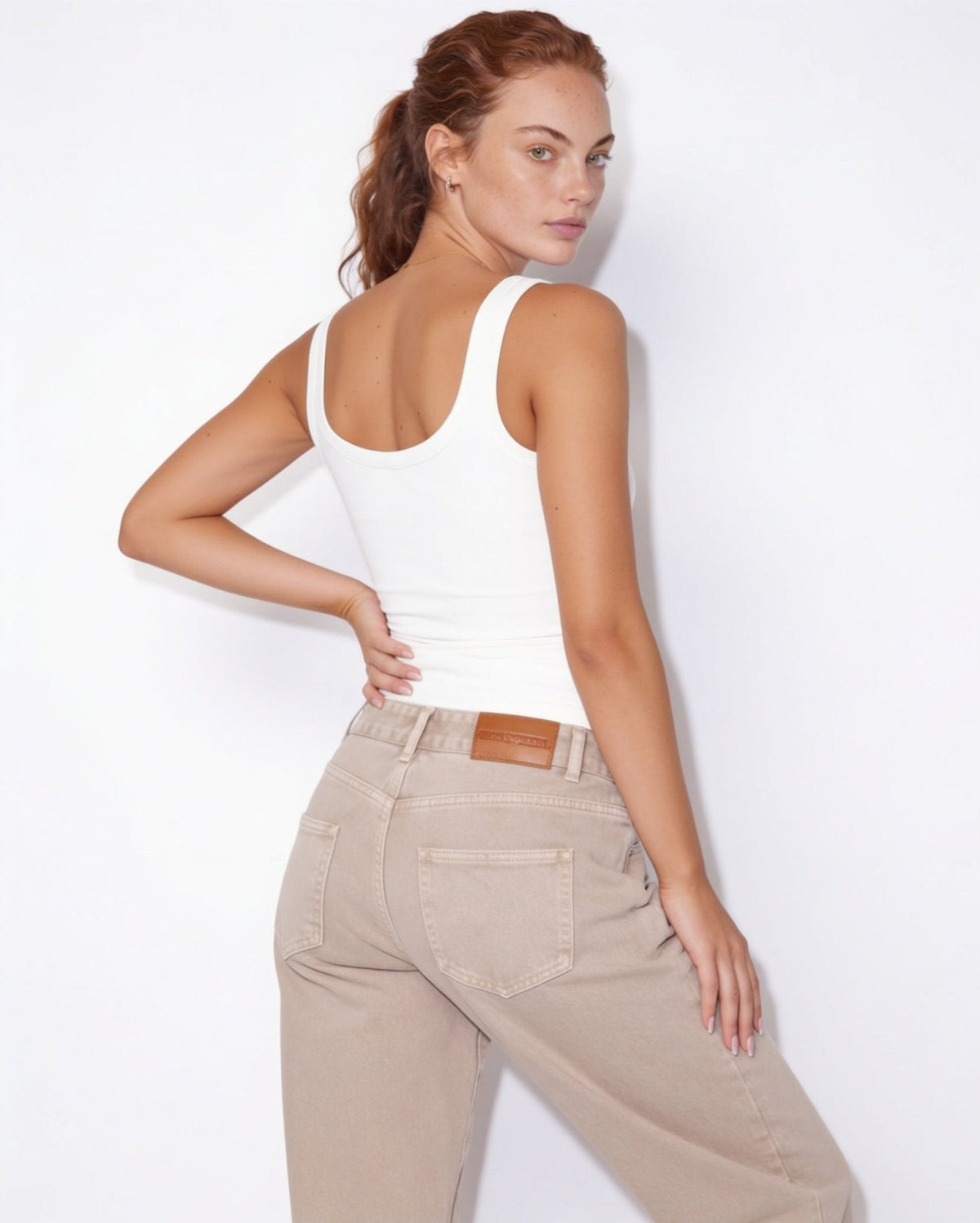 Ribbed Square Neck Tank Top