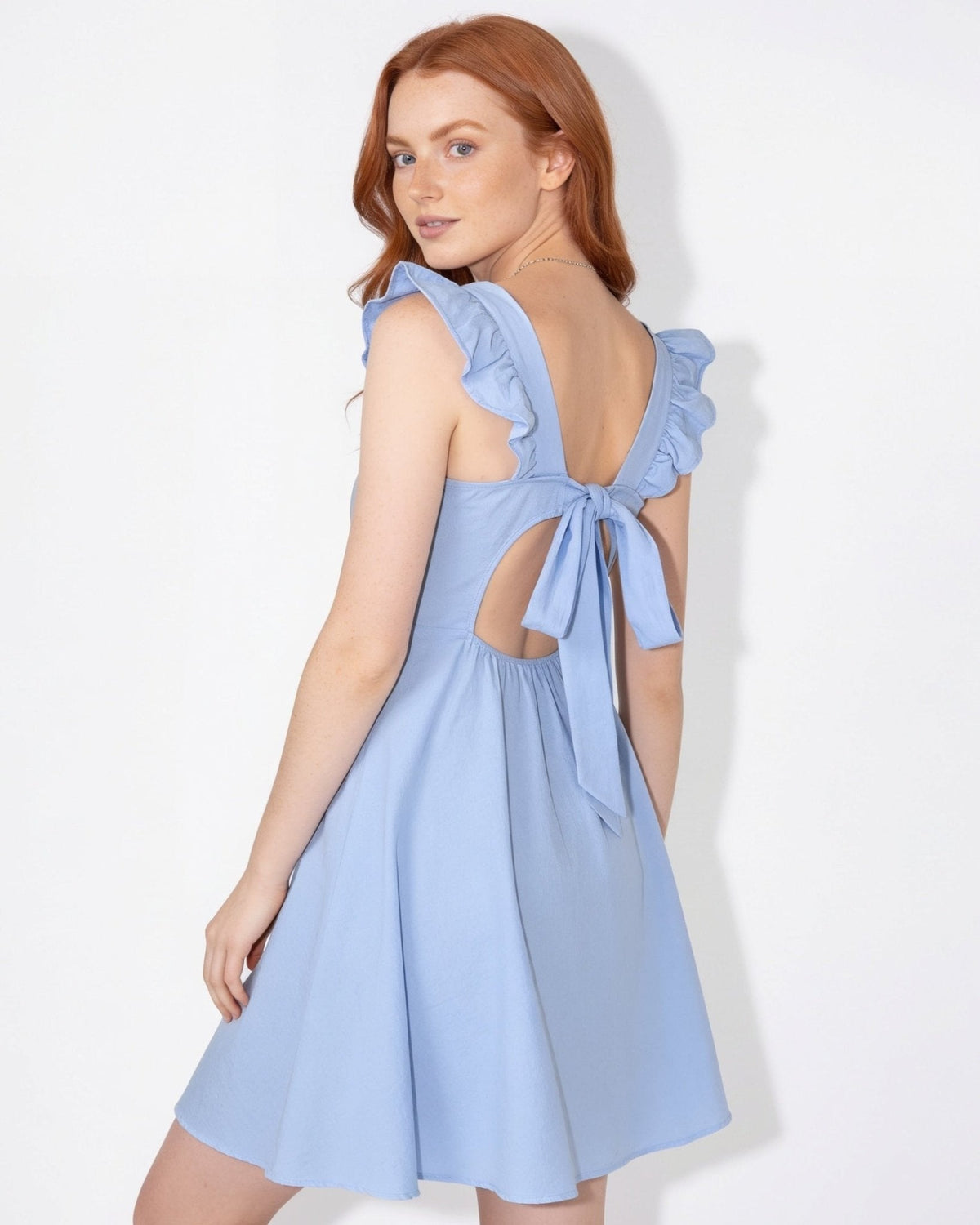 Ruffle Strap Skater Dress