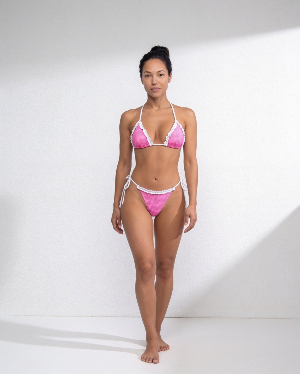 Ruffle Trim Tie-Side Triangle Bikini