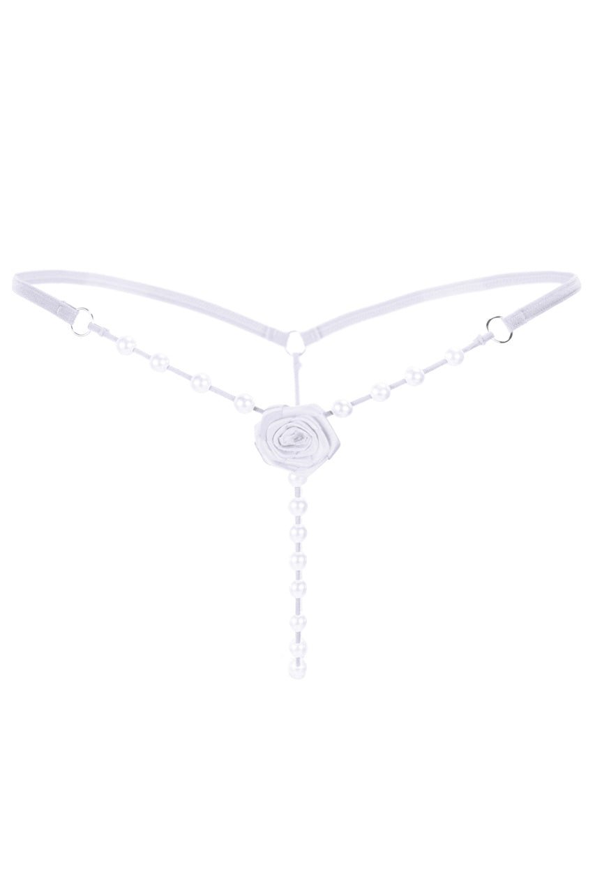 Satin Rosette Pearl G-String