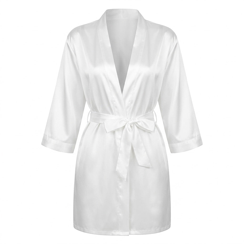 Satin Wrap Robe With Belt