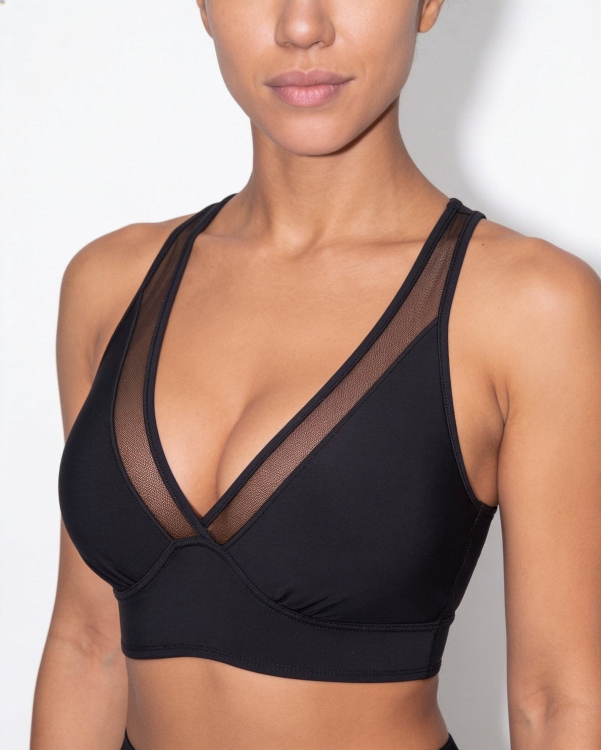 Sheer Mesh Plunge Bikini Set