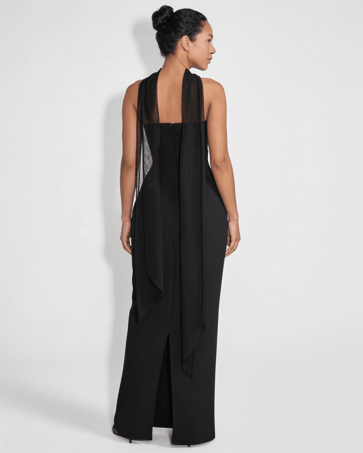 Strapless Column Scarf Maxi Dress
