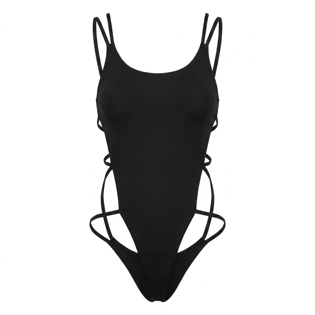 Strappy Cut Out Thong Bodysuit