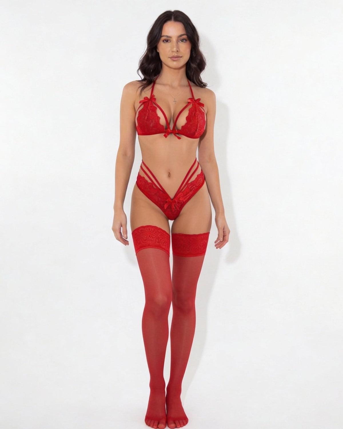 Strappy Lace Lingerie Set