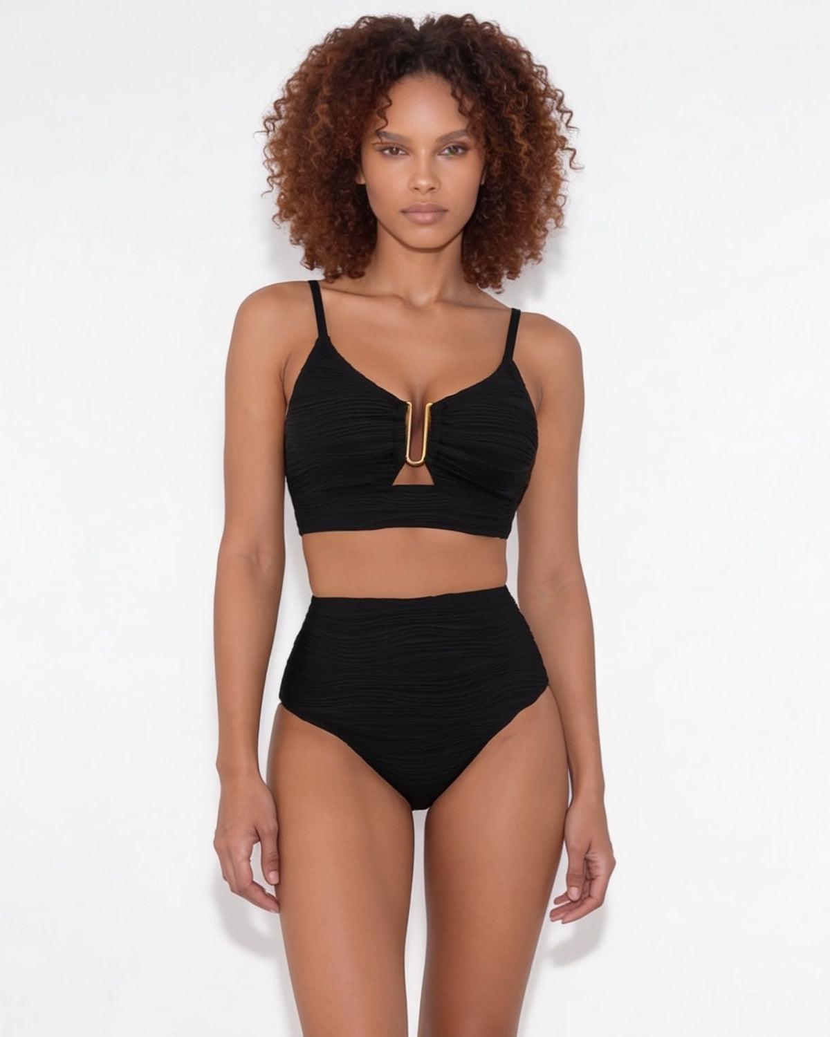 Textured Bralette Bikini Set