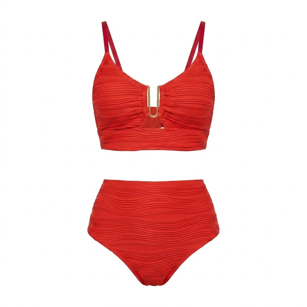 Textured Bralette Bikini Set