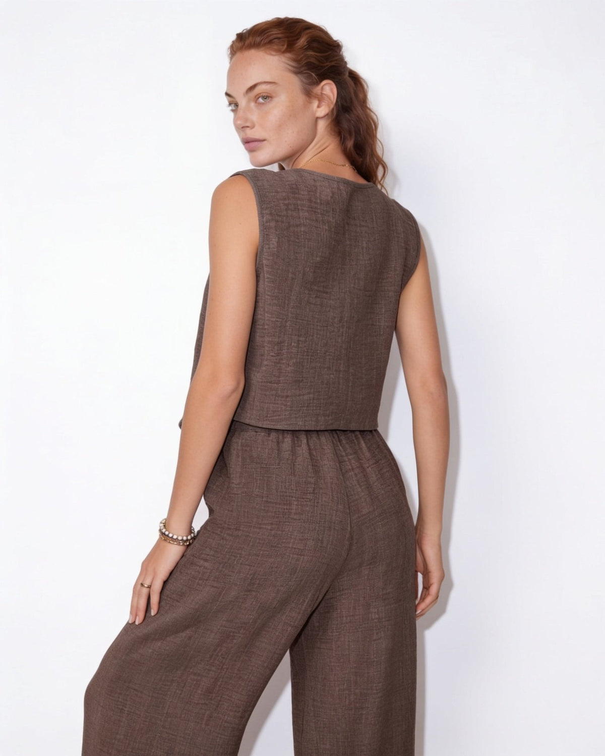 Textured Linen Waistcoat Co-ord
