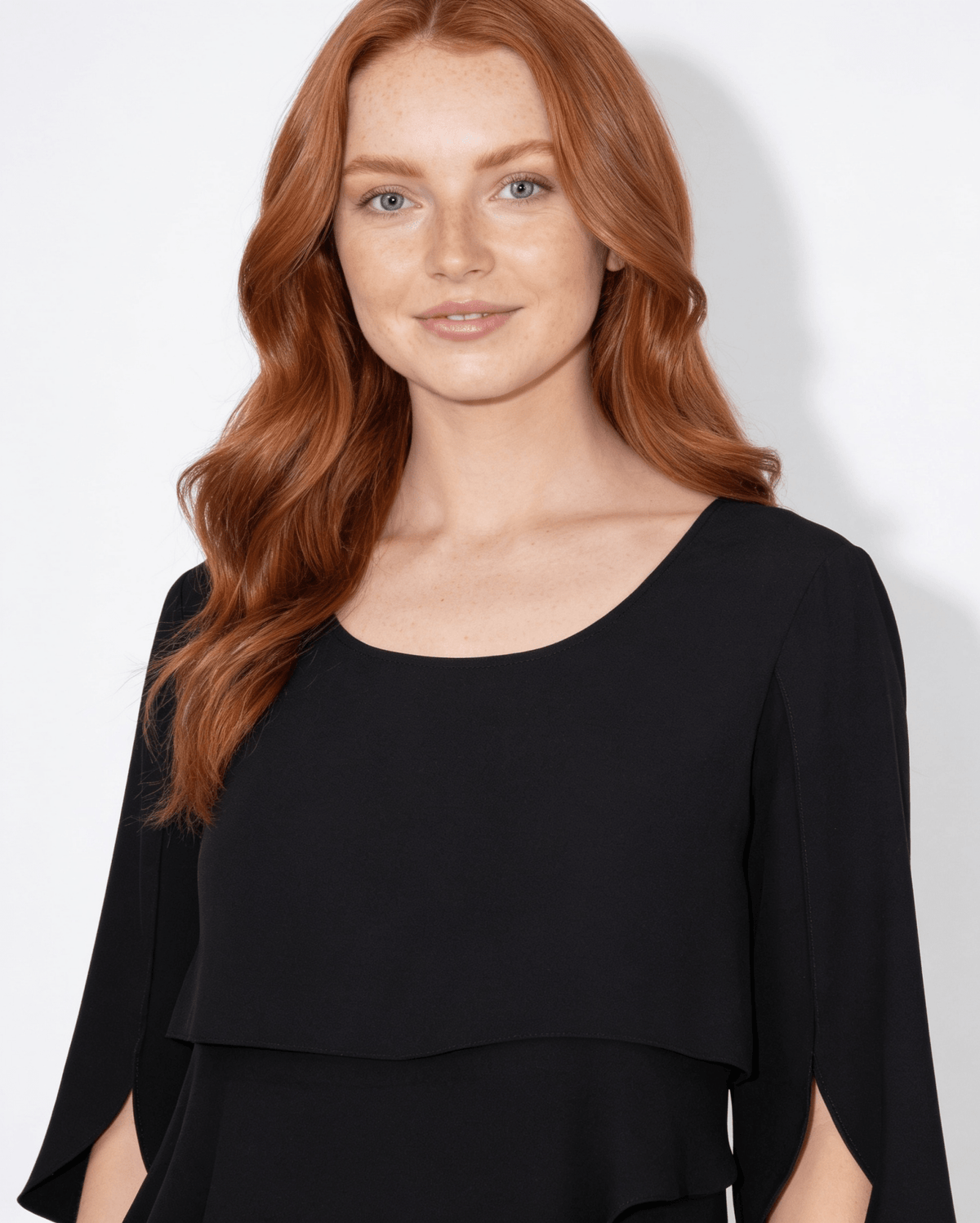 Tiered Ruffle Scoop-Neck Occasion Dress