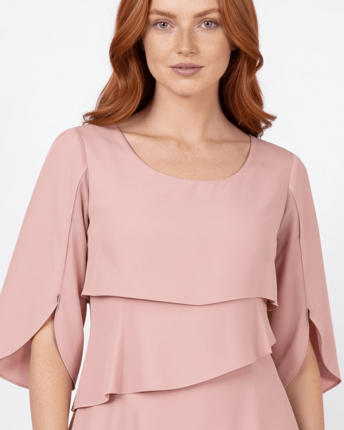 Tiered Ruffle Scoop-Neck Occasion Dress