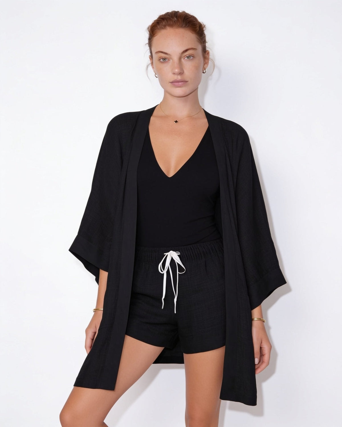 V-Neck Kimono Cover-Up Co-ord