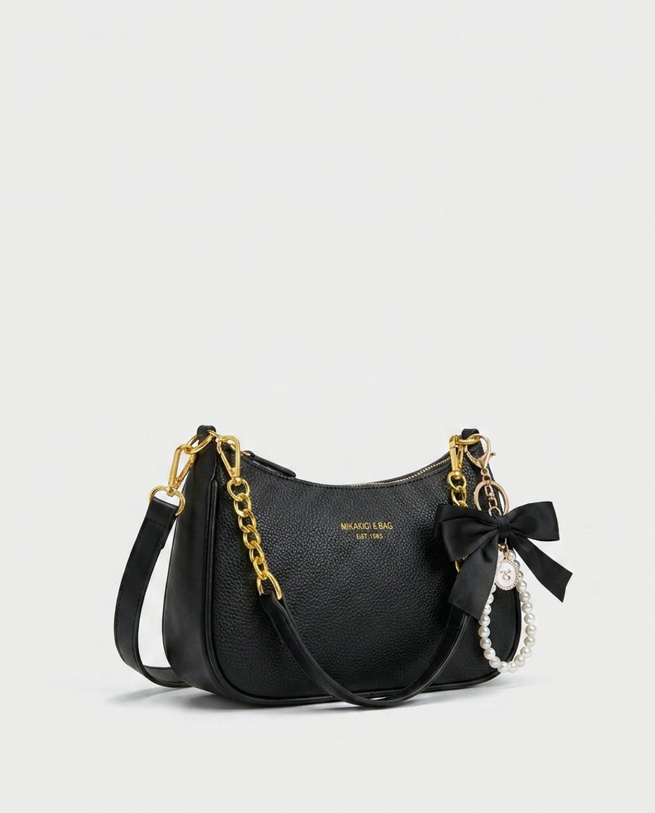Chain Strap Crescent Shoulder Bag