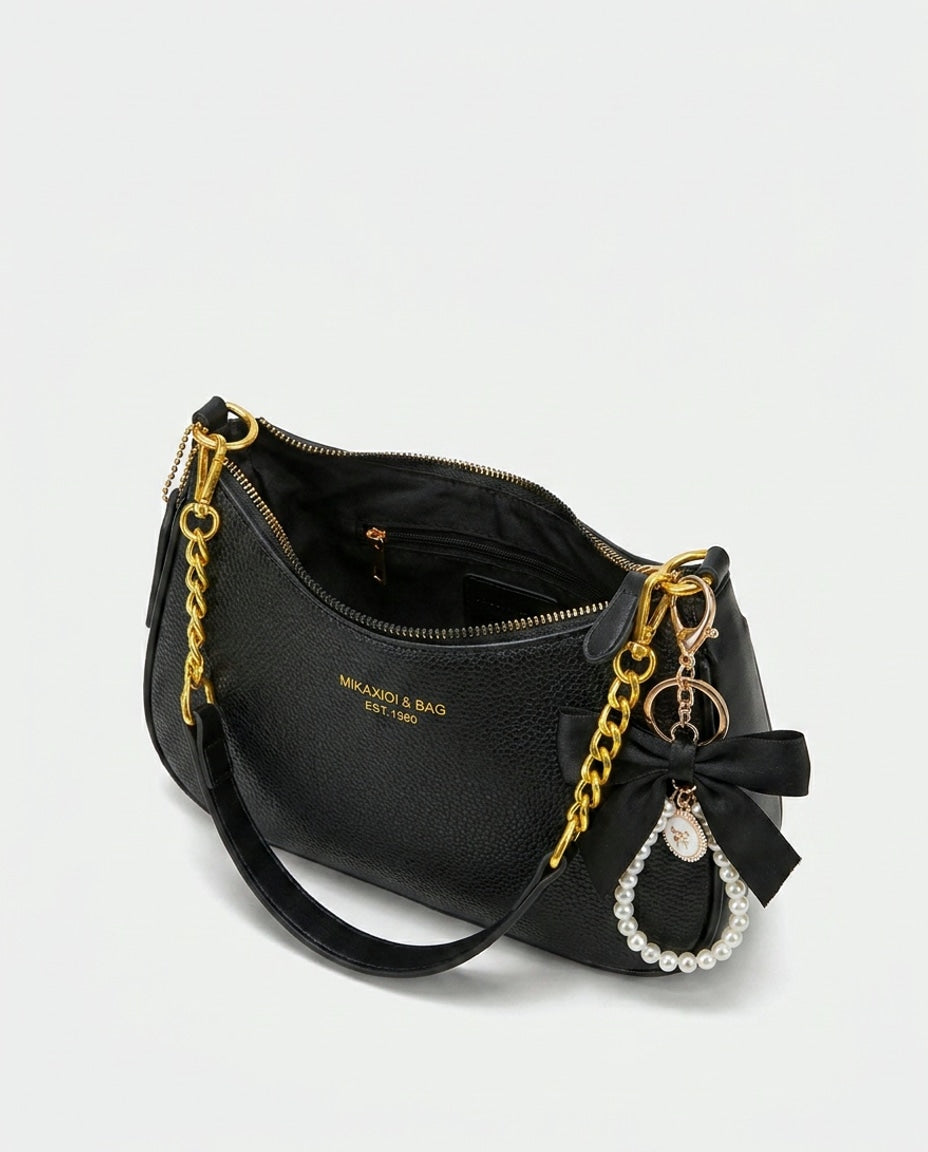 Chain Strap Crescent Shoulder Bag