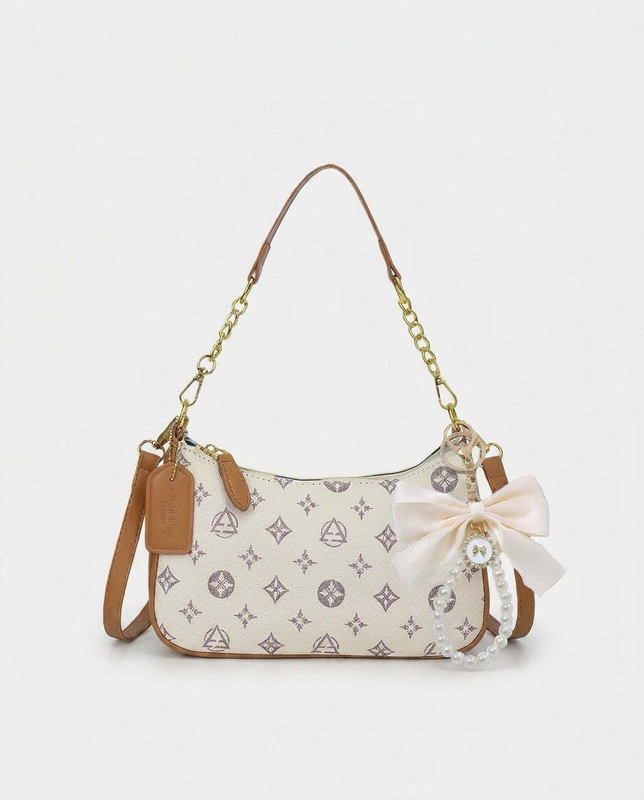 Chain Strap Crescent Shoulder Bag