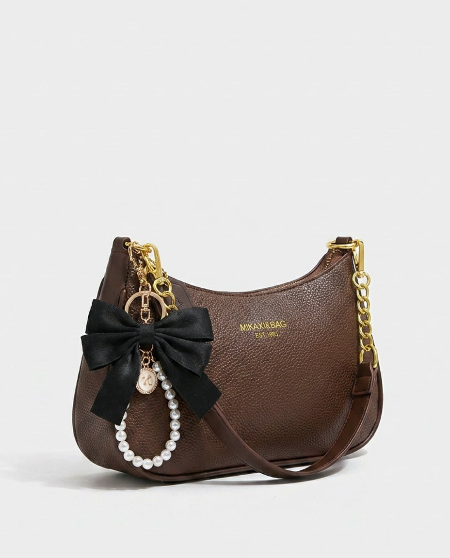 Chain Strap Crescent Shoulder Bag