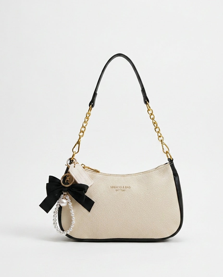 Chain Strap Crescent Shoulder Bag