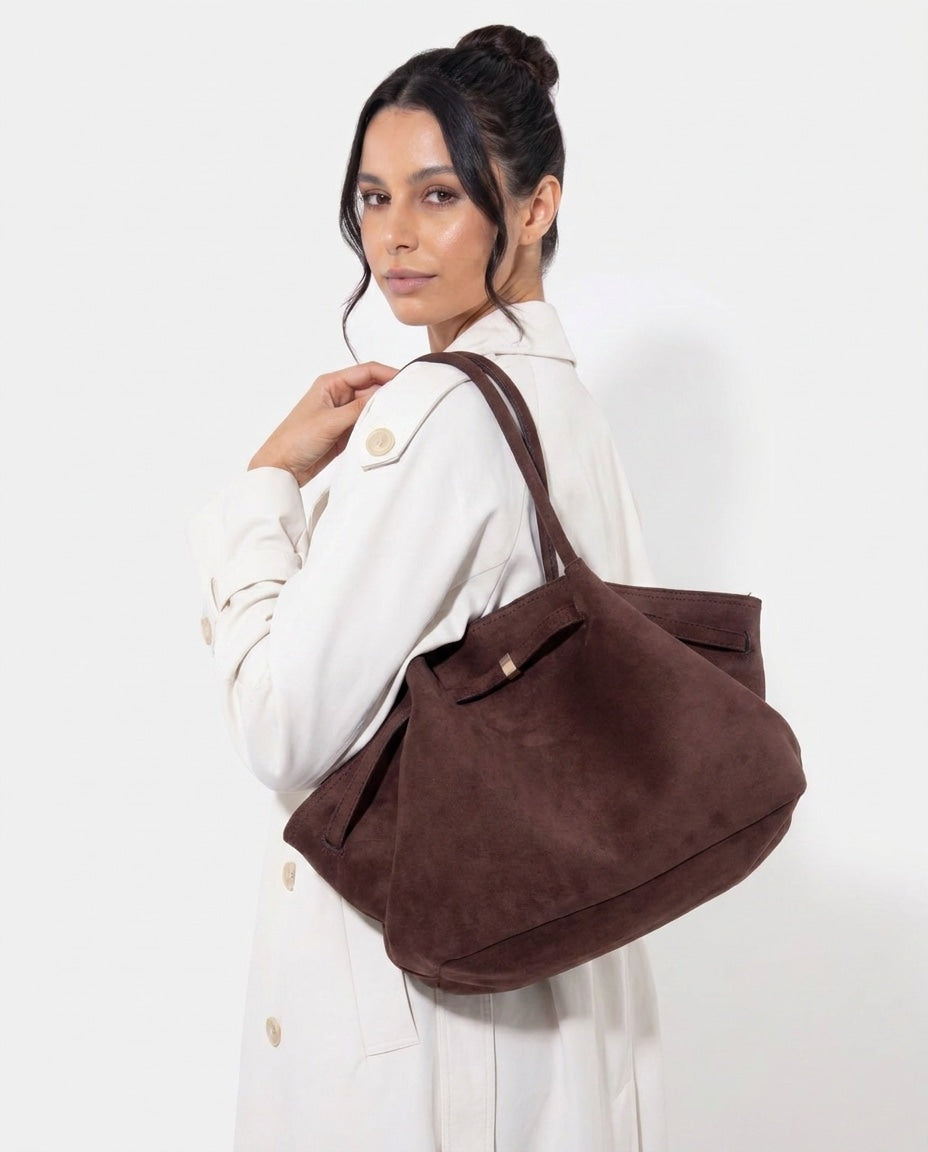 Soft Pleated Winged Tote Bag