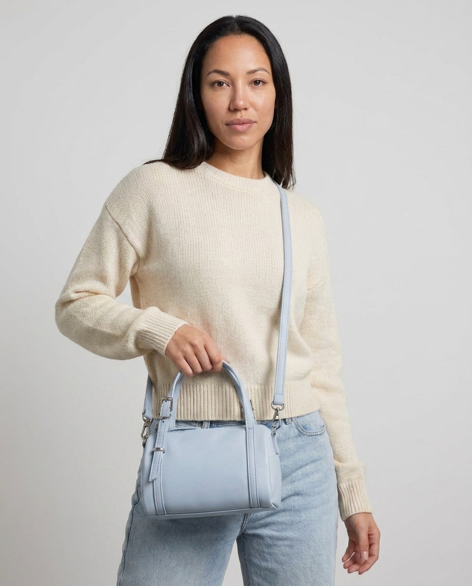 Structured Barrel Top Handle Bag