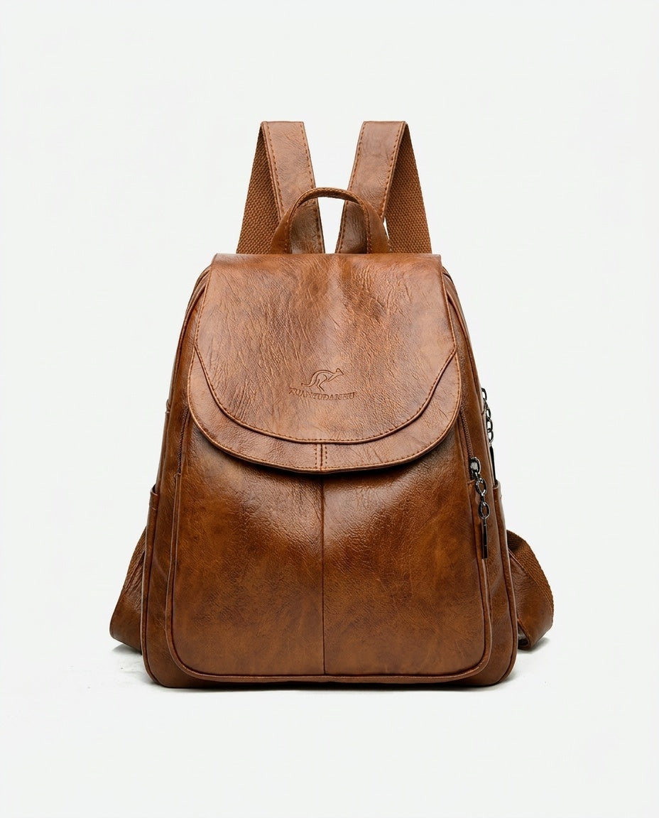 Curved Flap Structured Backpack