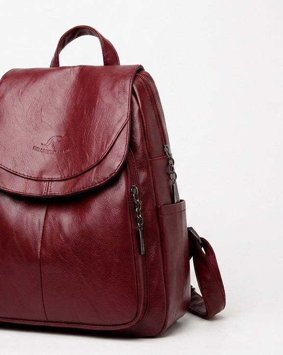 Curved Flap Structured Backpack