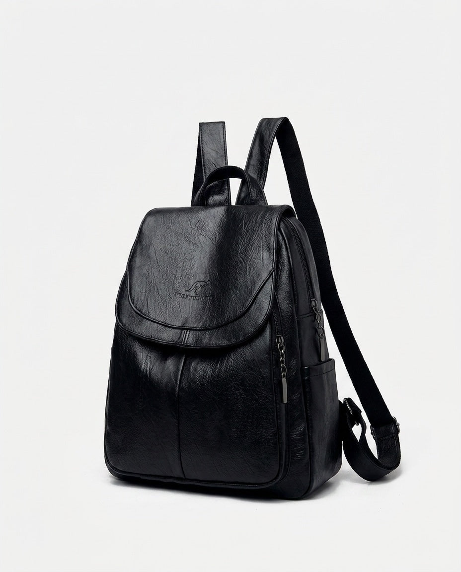 Curved Flap Structured Backpack