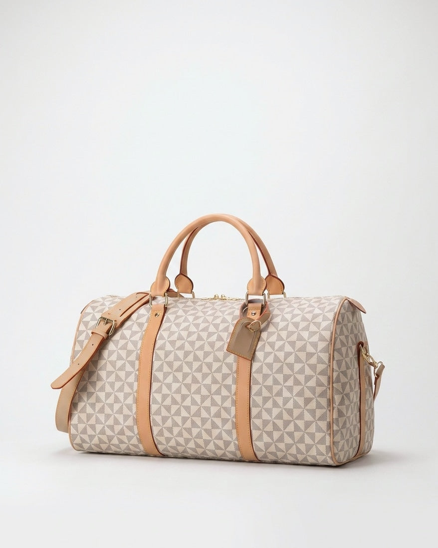 Geometric Print Structured Duffle Bag