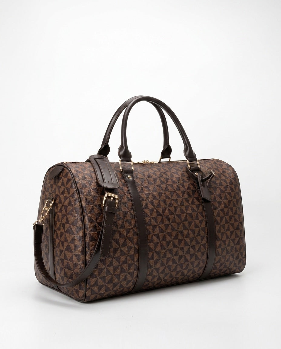 Geometric Print Structured Duffle Bag