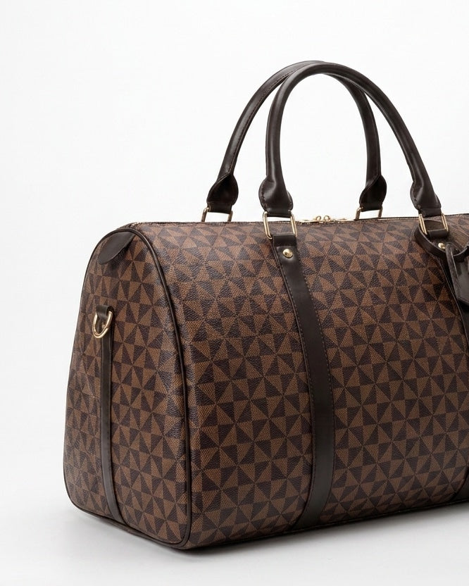Geometric Print Structured Duffle Bag