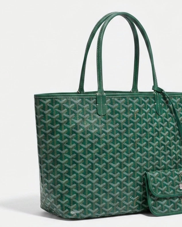 Chevron Print Structured Tote Bag