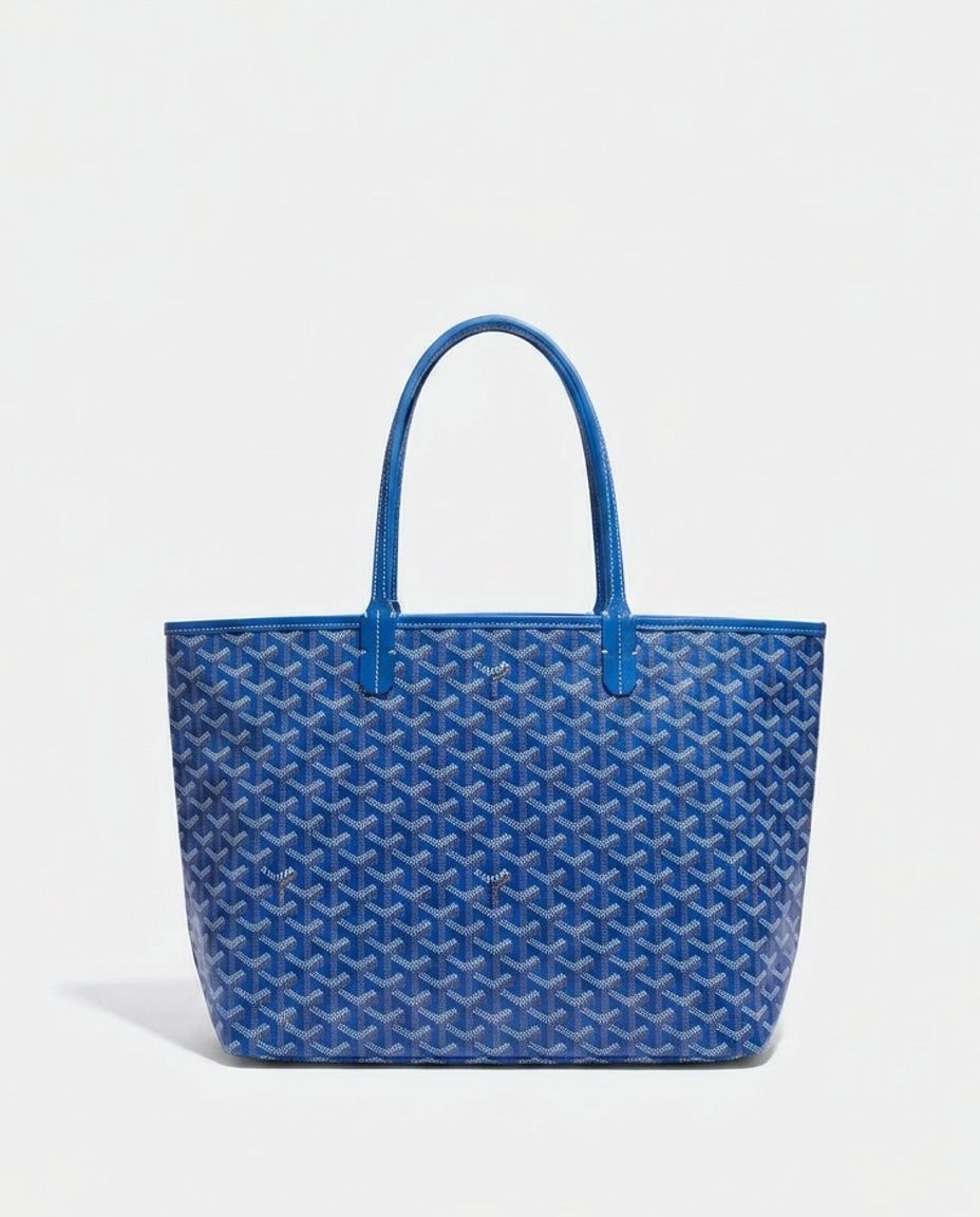 Chevron Print Structured Tote Bag