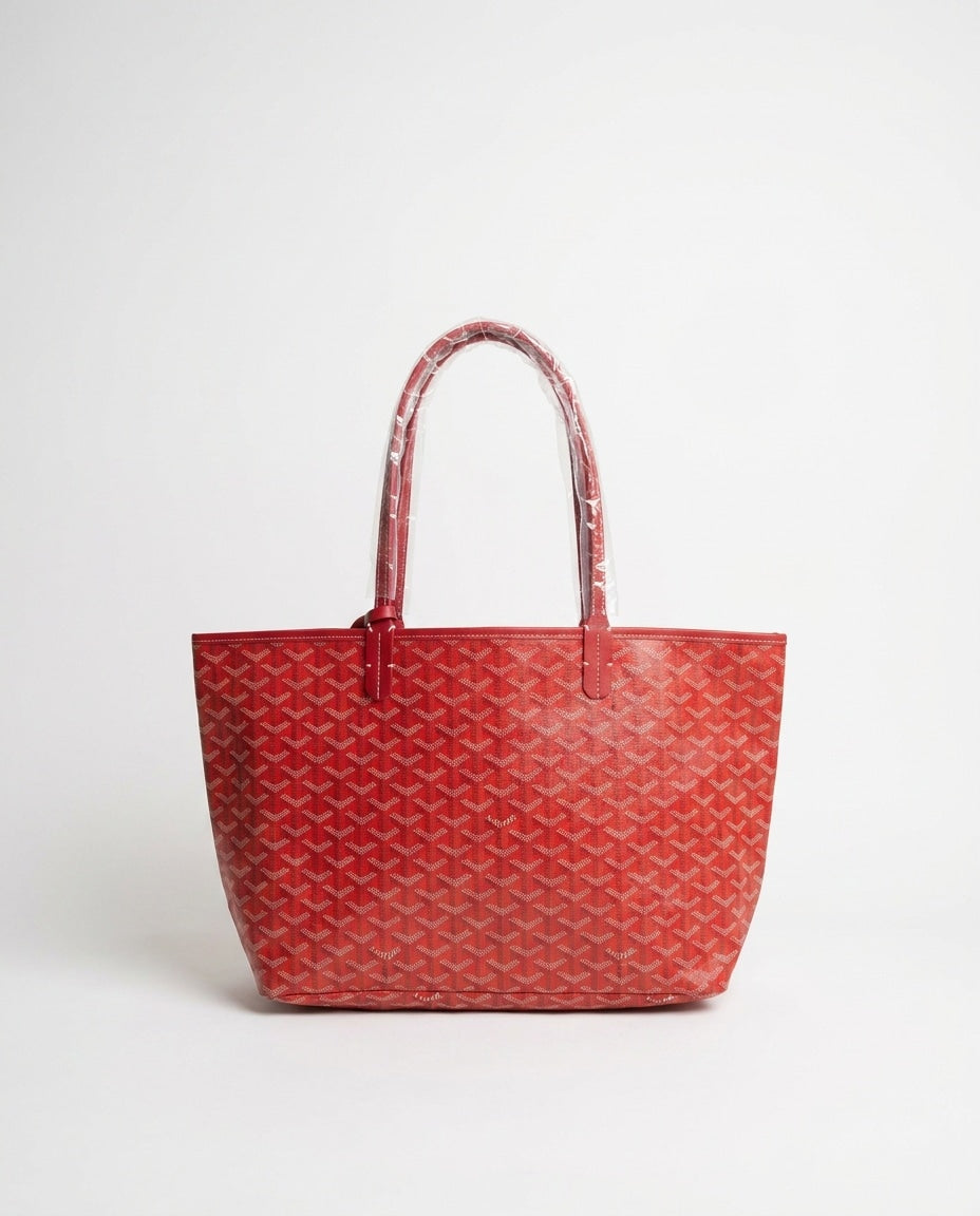 Chevron Print Structured Tote Bag