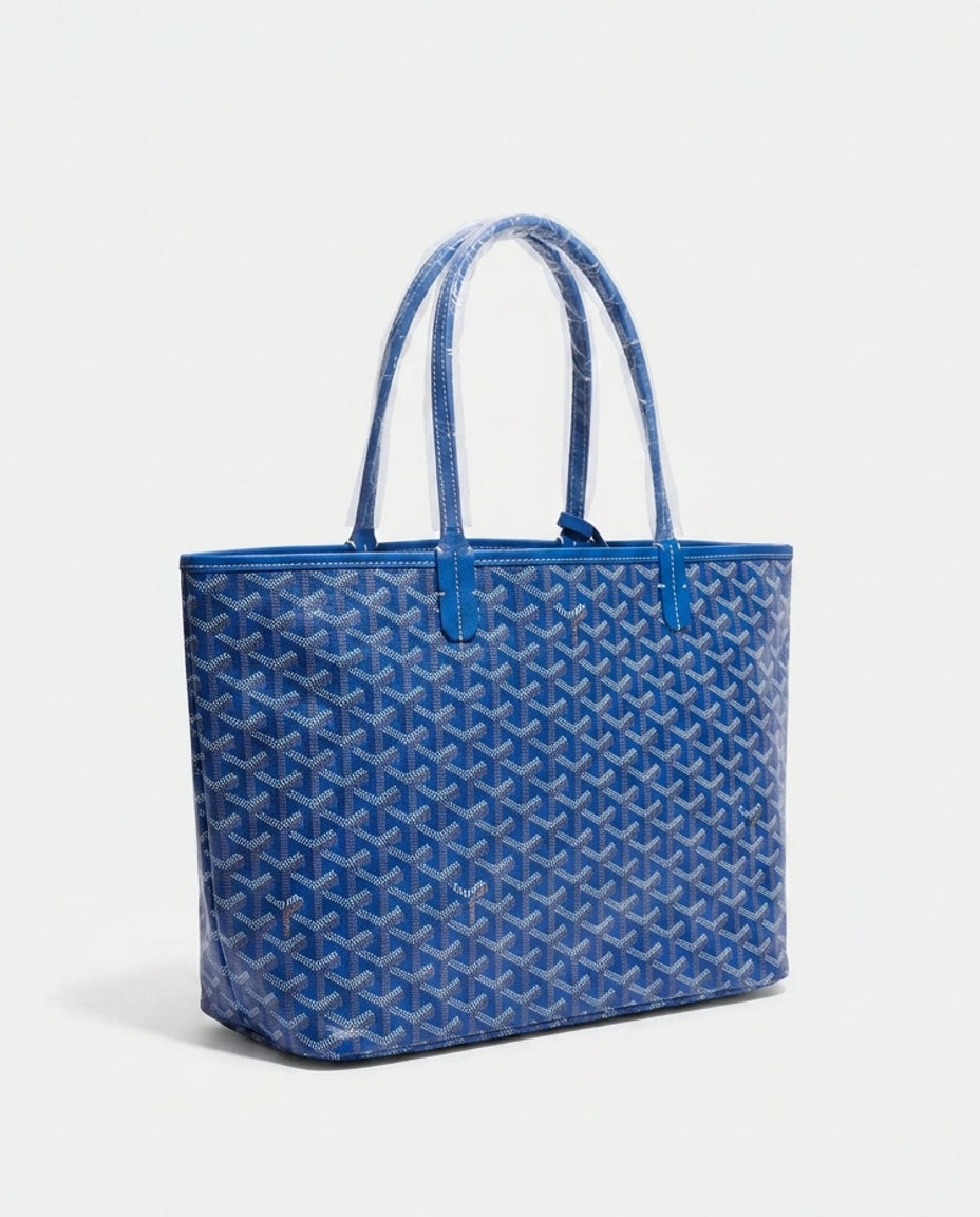 Chevron Print Structured Tote Bag