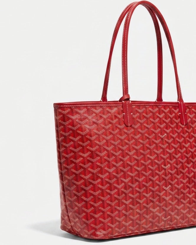 Chevron Print Structured Tote Bag