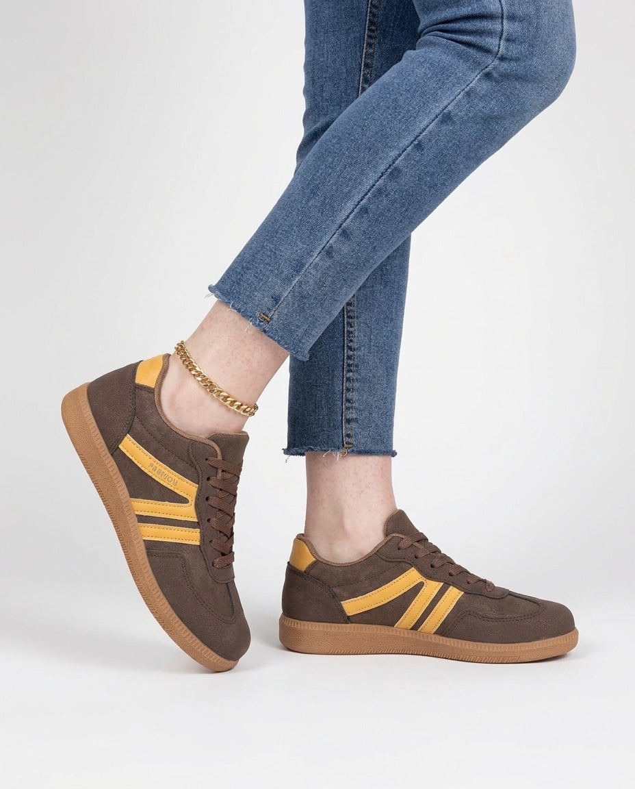 Retro Stripe Gum-Sole Trainers