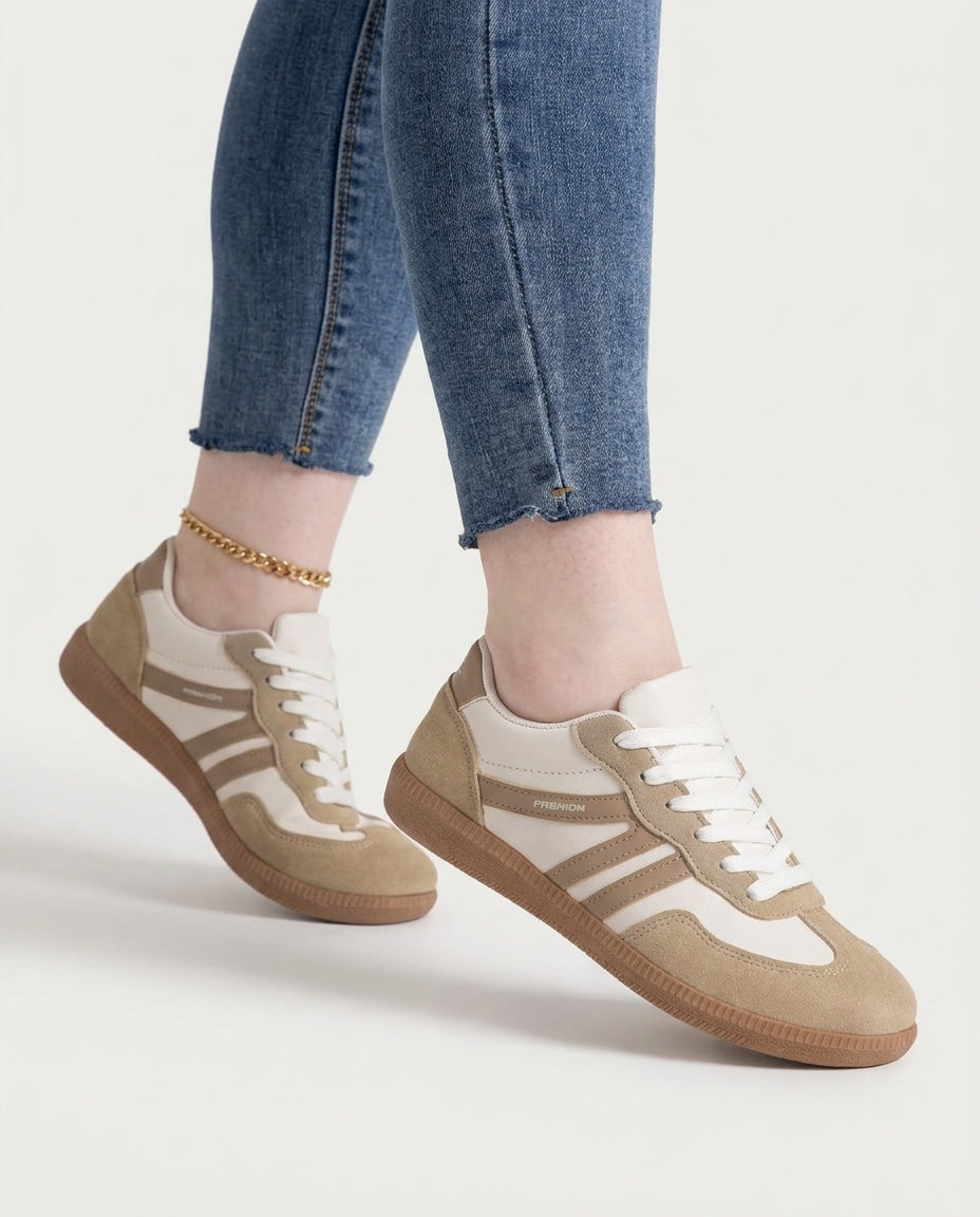 Retro Stripe Gum-Sole Trainers