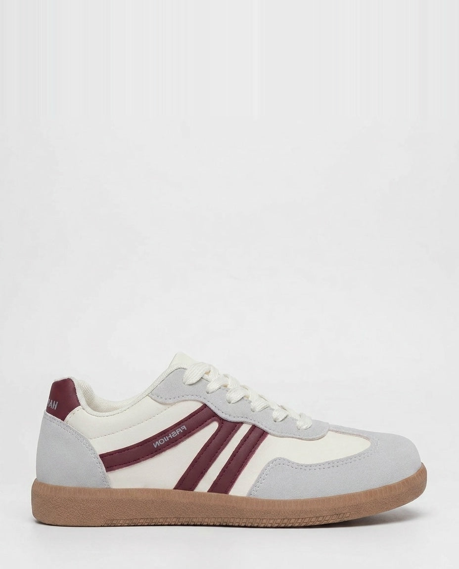 Retro Stripe Gum-Sole Trainers