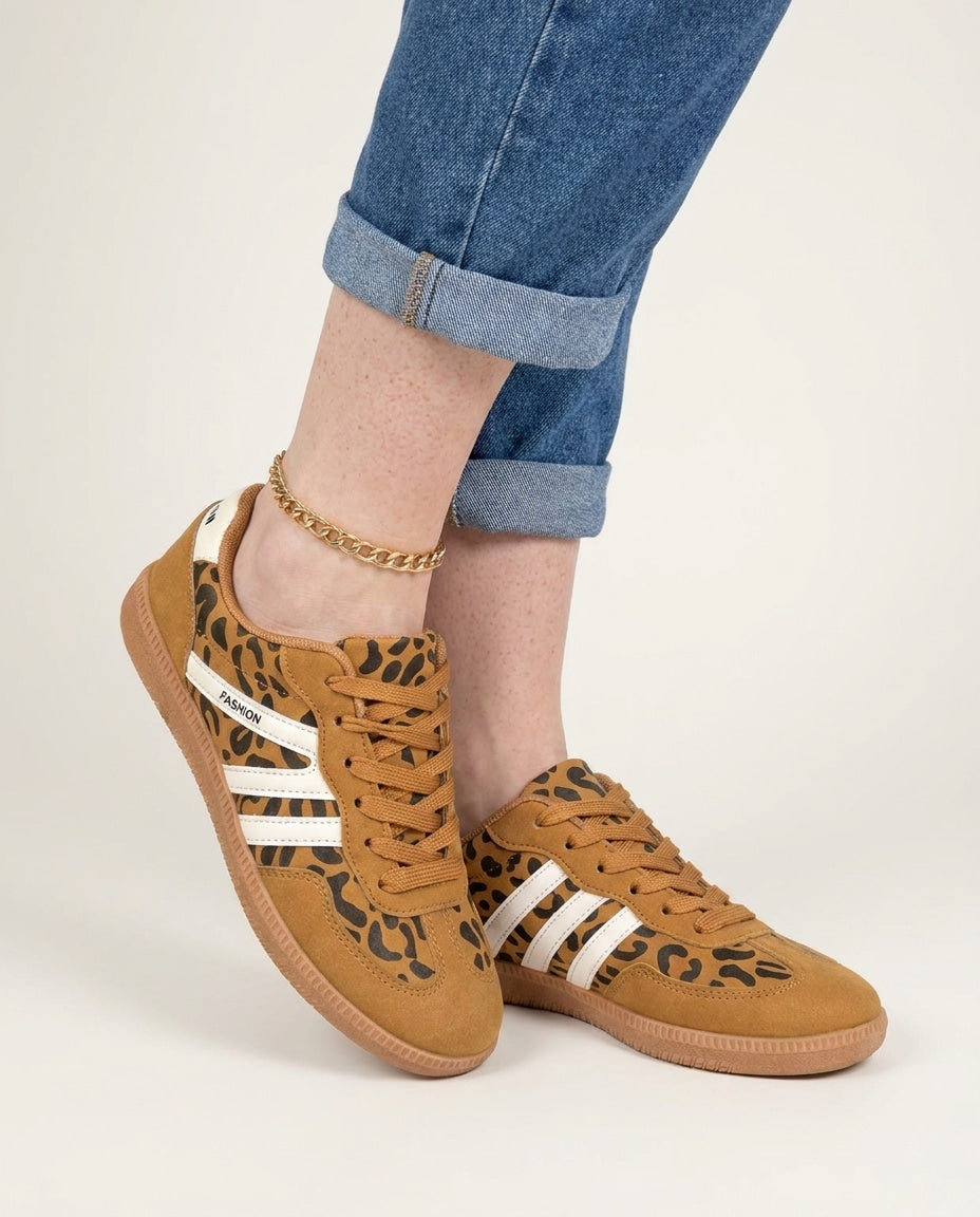 Retro Stripe Gum-Sole Trainers