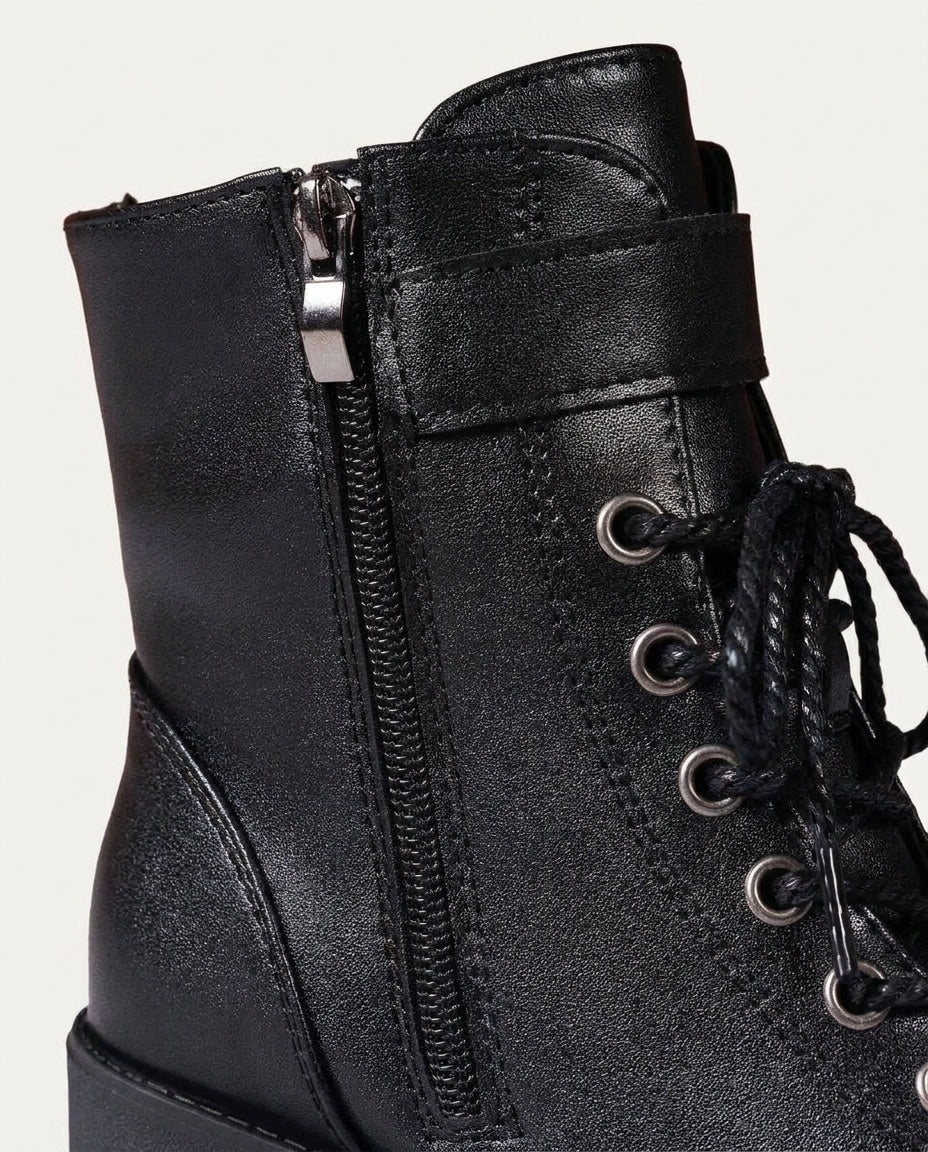 Buckle Strap Chunky Sole Ankle Boots