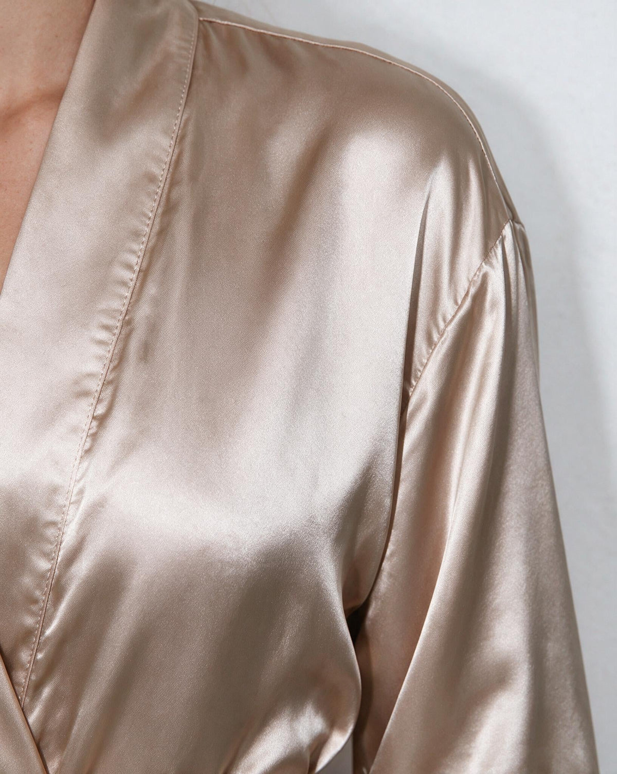 Satin Wrap Robe With Belt
