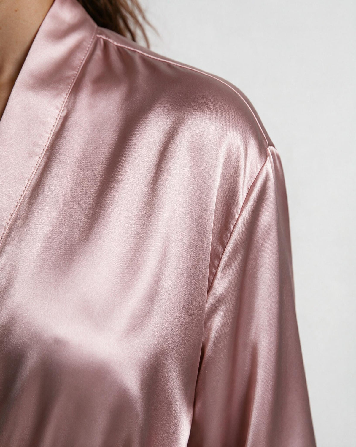 Satin Wrap Robe With Belt